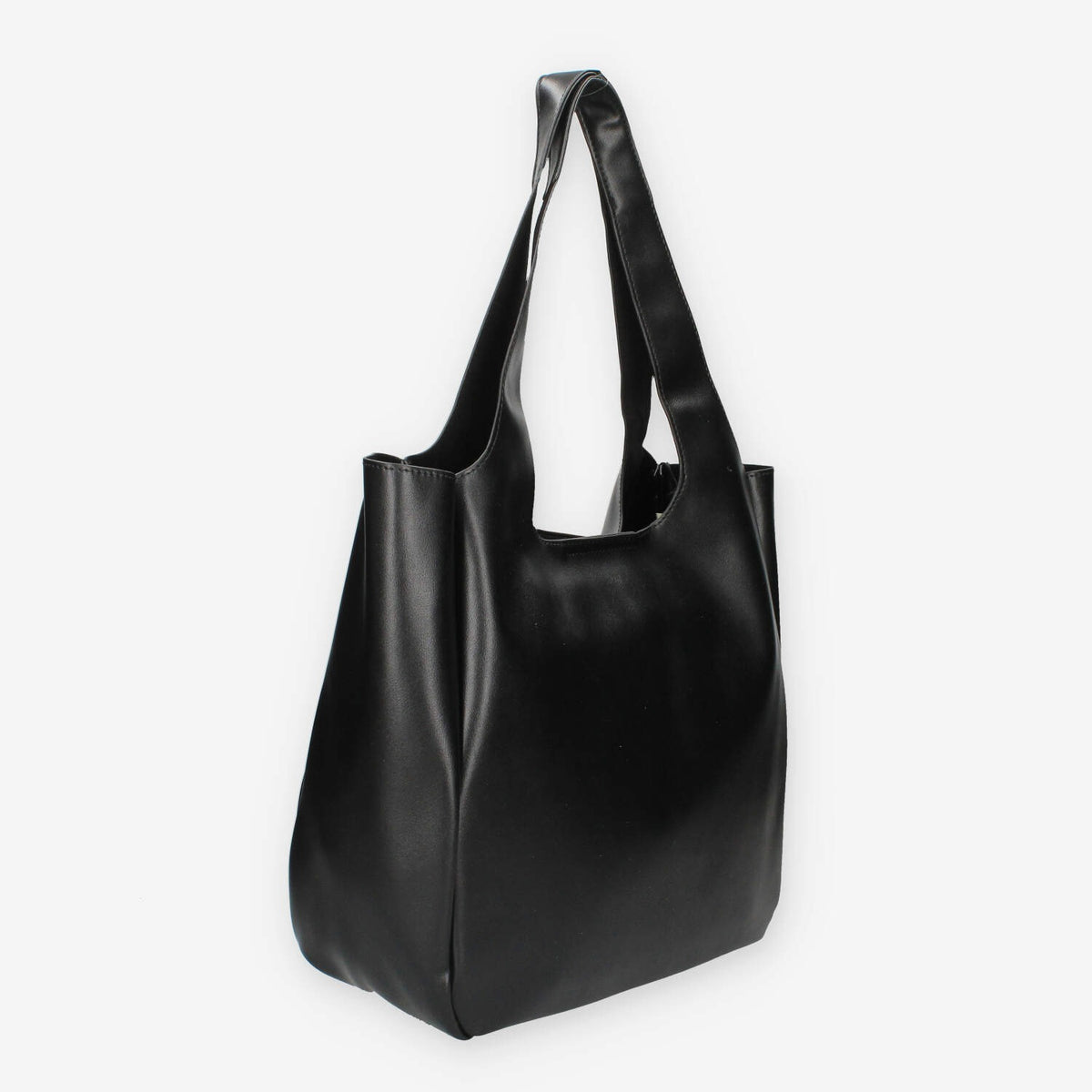 Borsa Shopper in ecopelle Nera Vivienne