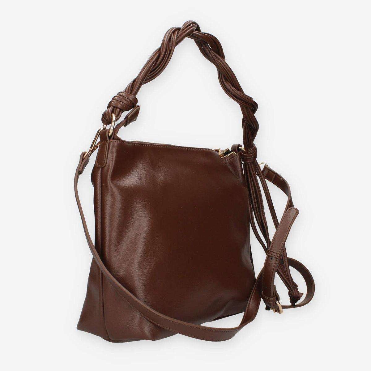 Borsa a Spalla in ecopelle Intrecciata Vivienne - Marrone