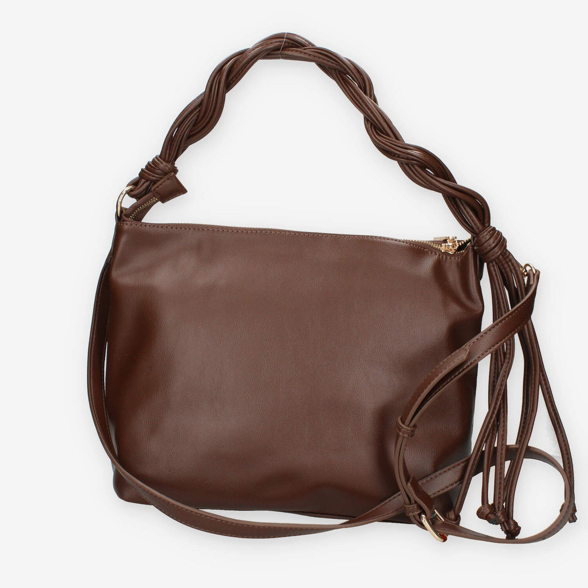 Borsa a Spalla in ecopelle Intrecciata Vivienne - Marrone
