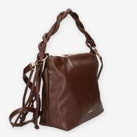 Borsa a Spalla in ecopelle Intrecciata Vivienne - Marrone