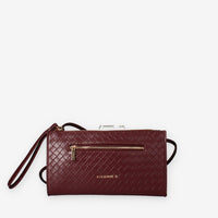 Borsa a Tracolla in ecopelle Intrecciata Bordeaux - Vivienne