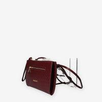 Borsa a Tracolla in ecopelle Intrecciata Bordeaux - Vivienne
