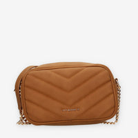 Borsa a Tracolla Vivienne in ecopelle camel con Dettagli a Catena