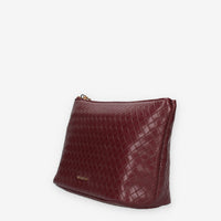 Pochette Intrecciata in ecopelle Bordeaux - Vivienne