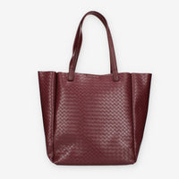 Borsa Shopper Intrecciata in ecopelle Bordeaux - Vivienne