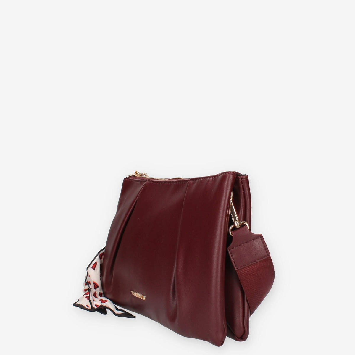 Borsa a Tracolla Vivienne Bordeaux con Dettaglio mini Foulard