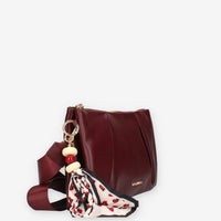 Borsa a Tracolla Vivienne Bordeaux con Dettaglio mini Foulard