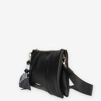 Borsa a Tracolla Vivienne nera con Dettaglio mini Foulard