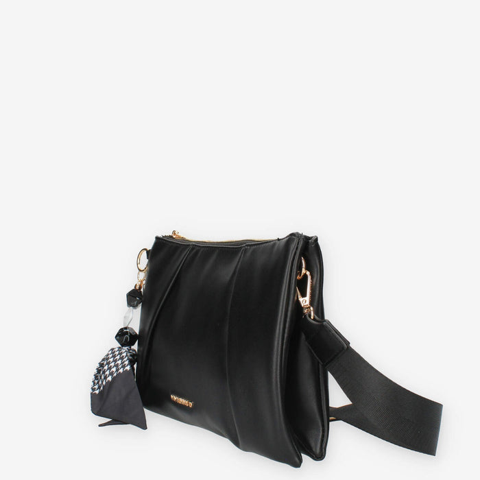 Borsa a Tracolla Vivienne nera con Dettaglio mini Foulard