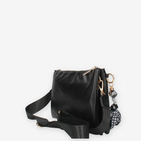 Borsa a Tracolla Vivienne nera con Dettaglio mini Foulard