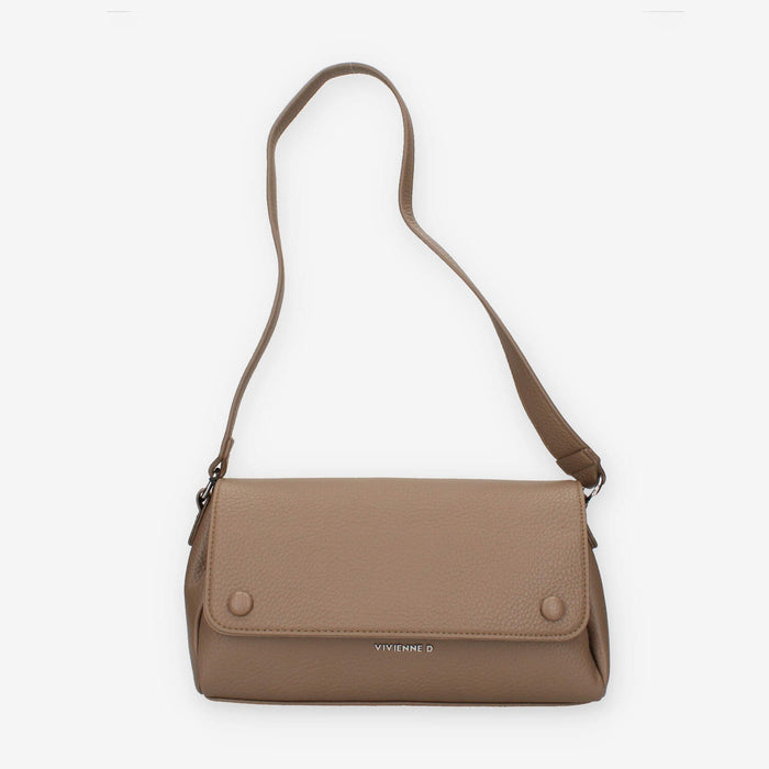 Borsa a Spalla Elegante in ecopelle tortora - Vivienne