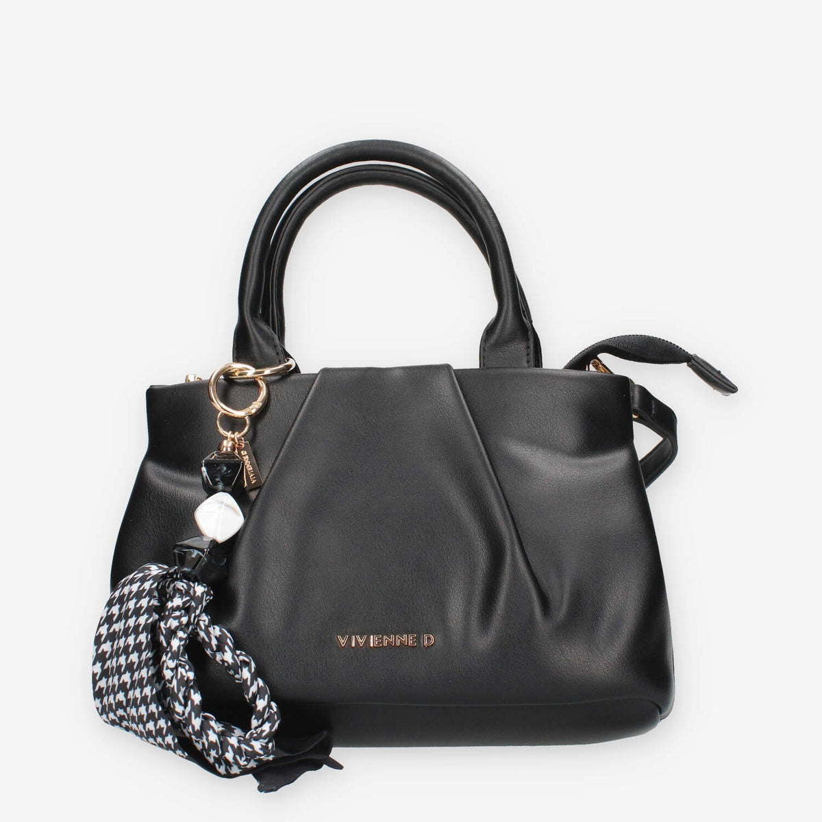 Borsa a Mano Vivienne nera con Charm Decorativo