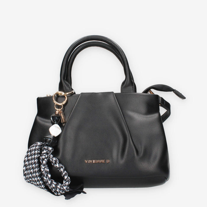 Borsa a Mano Vivienne nera con Charm Decorativo