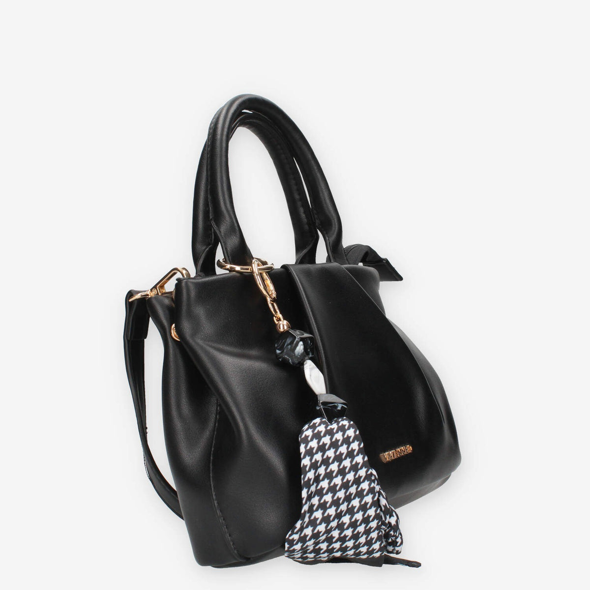 Borsa a Mano Vivienne nera con Charm Decorativo
