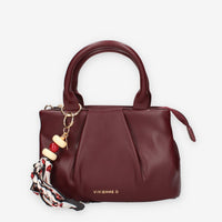 Borsa a Mano Vivienne Bordeaux con Charm Decorativo