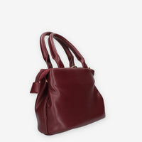 Borsa a Mano Vivienne Bordeaux con Charm Decorativo