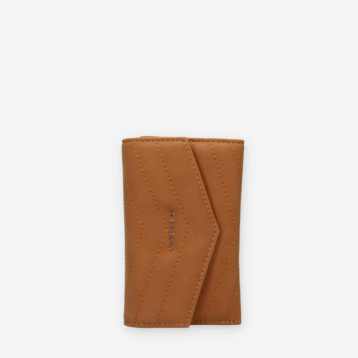 Portafoglio in Pelle sintetica Trapuntata Camel - Vivienne