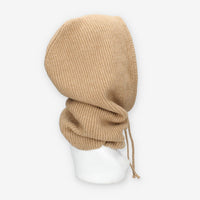 Cappuccio in maglia di misto lana camel – Vivienne