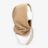 Cappuccio in maglia di misto lana camel – Vivienne