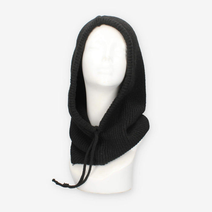 Cappuccio in maglia di misto lana nero – Vivienne
