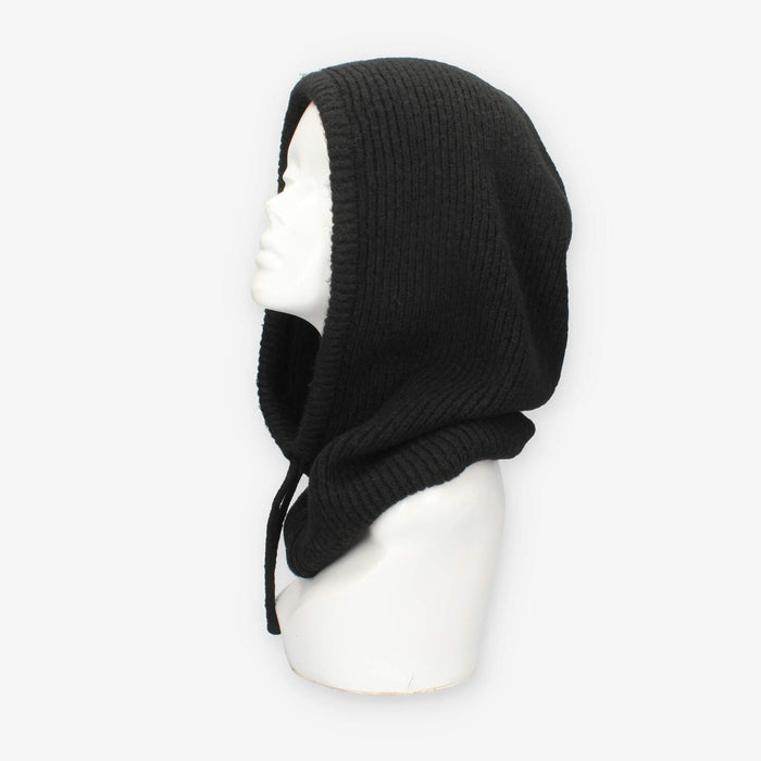 Cappuccio in maglia di misto lana nero – Vivienne