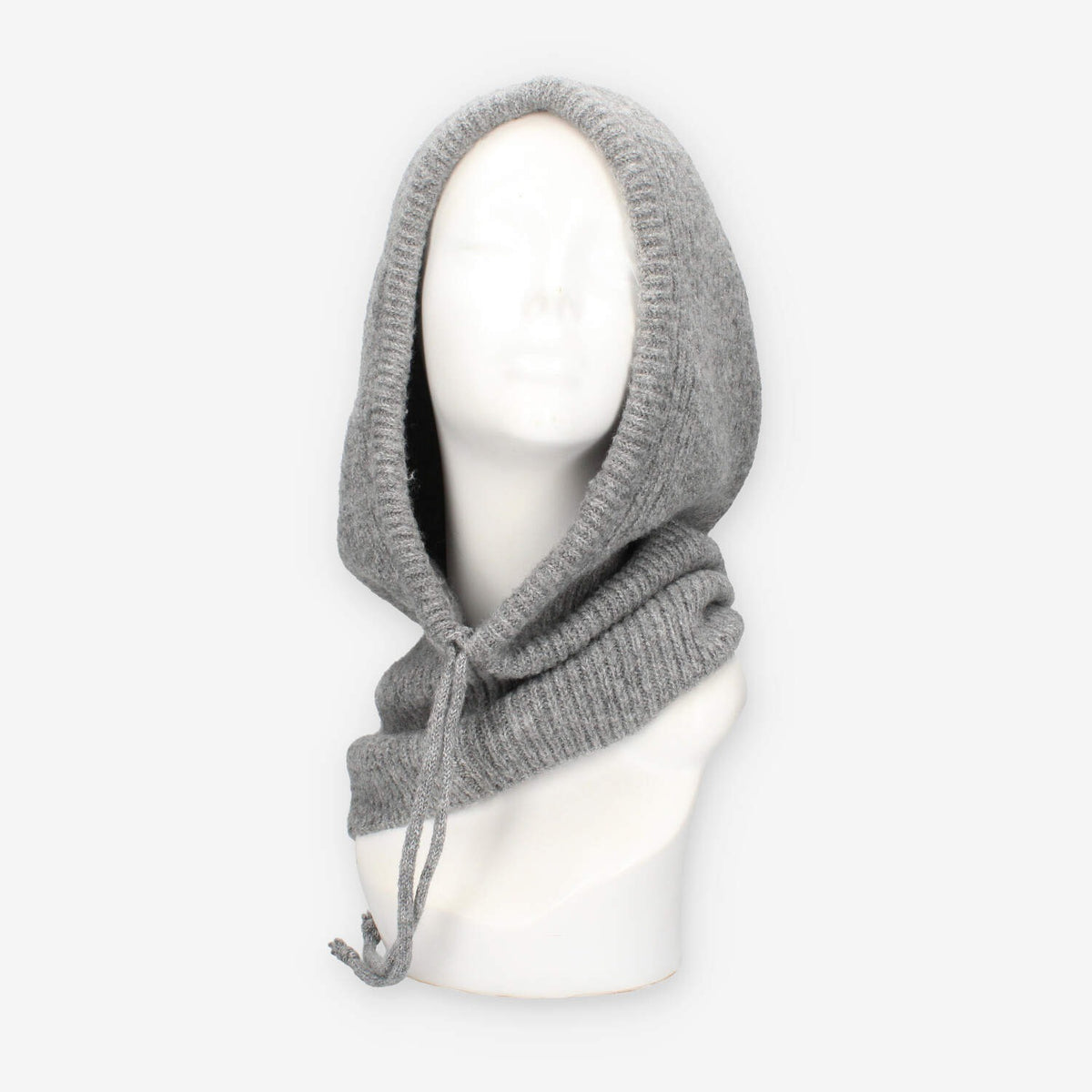Cappuccio in maglia di misto lana grigio – Vivienne