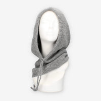 Cappuccio in maglia di misto lana grigio – Vivienne