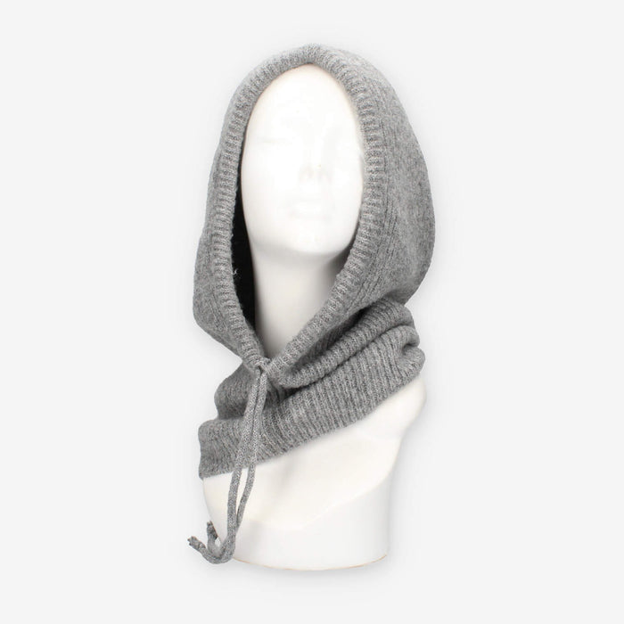 Cappuccio in maglia di misto lana grigio – Vivienne