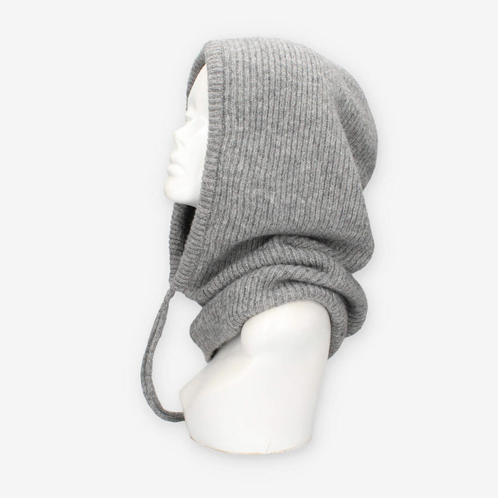 Cappuccio in maglia di misto lana grigio – Vivienne