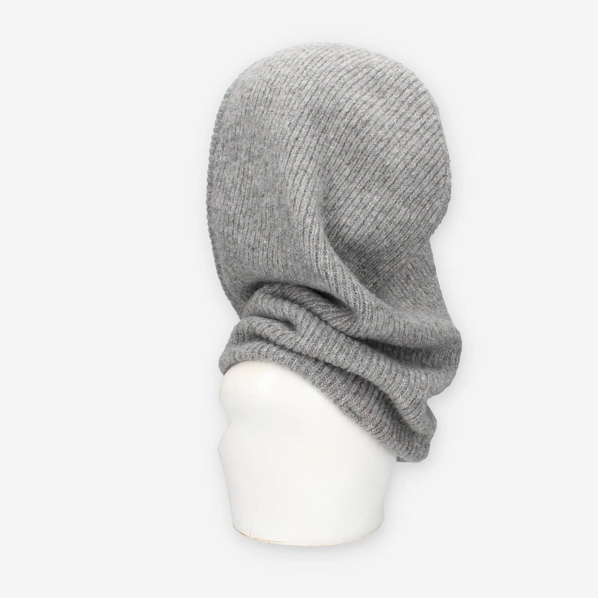 Cappuccio in maglia di misto lana grigio – Vivienne