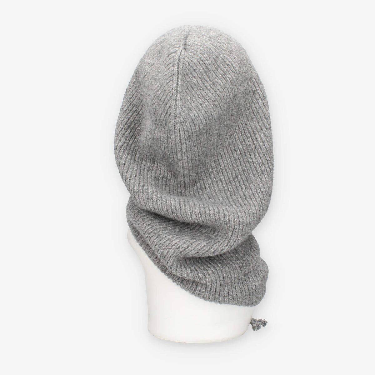 Cappuccio in maglia di misto lana grigio – Vivienne