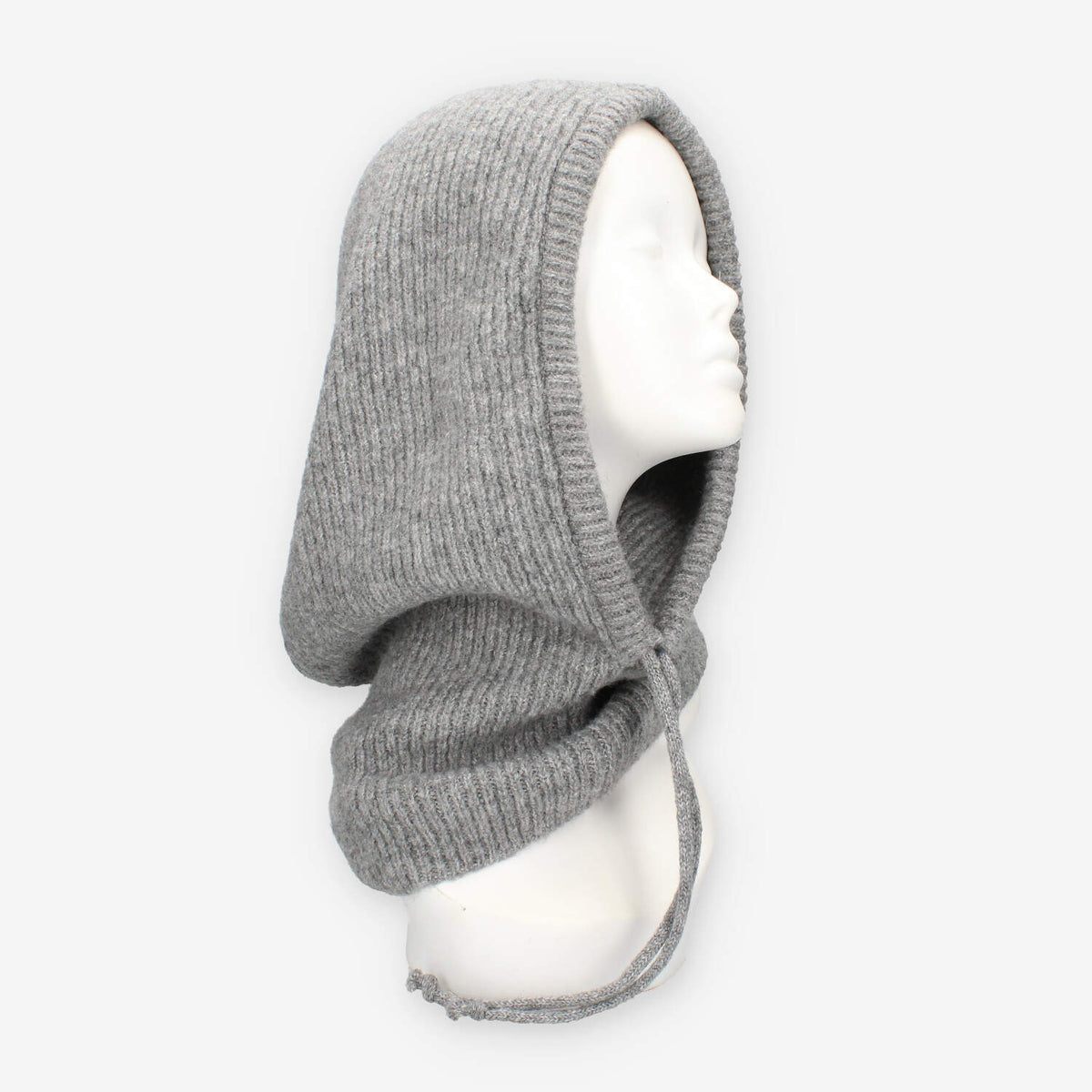 Cappuccio in maglia di misto lana grigio – Vivienne