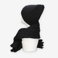 Set Invernale Vivienne in maglia nero - Berretto, Sciarpa e Guanti