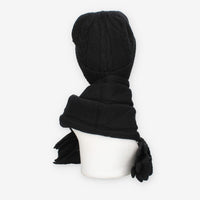 Set Invernale Vivienne in maglia nero - Berretto, Sciarpa e Guanti