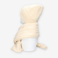 Set Invernale Vivienne in maglia Beige - Berretto, Sciarpa e Guanti