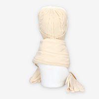 Set Invernale Vivienne in maglia Beige - Berretto, Sciarpa e Guanti