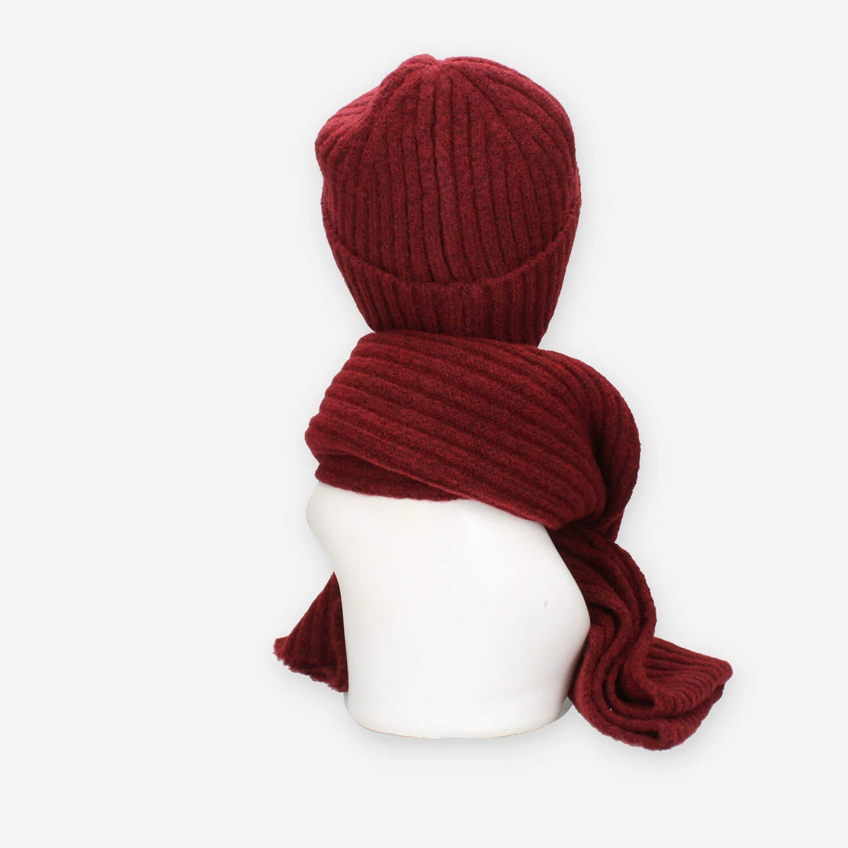 Set Invernale cappello e sciarpa Vivienne in misto lana Bordeaux