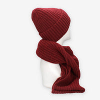 Set Invernale cappello e sciarpa Vivienne in misto lana Bordeaux