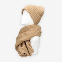 Set Invernale cappello e sciarpa Vivienne in misto lana camel