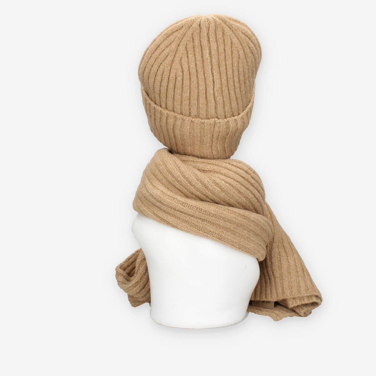 Set Invernale cappello e sciarpa Vivienne in misto lana camel