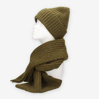 Set Invernale cappello e sciarpa Vivienne in misto lana verde