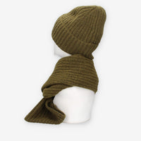 Set Invernale cappello e sciarpa Vivienne in misto lana verde