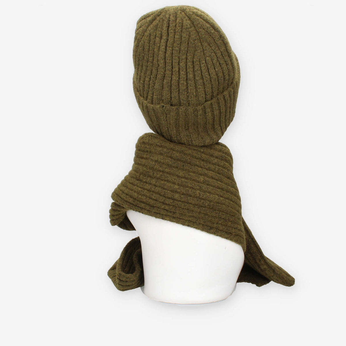 Set Invernale cappello e sciarpa Vivienne in misto lana verde