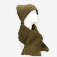 Set Invernale cappello e sciarpa Vivienne in misto lana verde