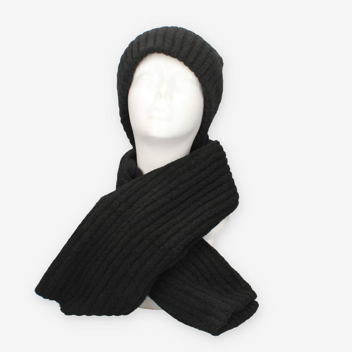 Set Invernale cappello e sciarpa Vivienne in misto lana nero
