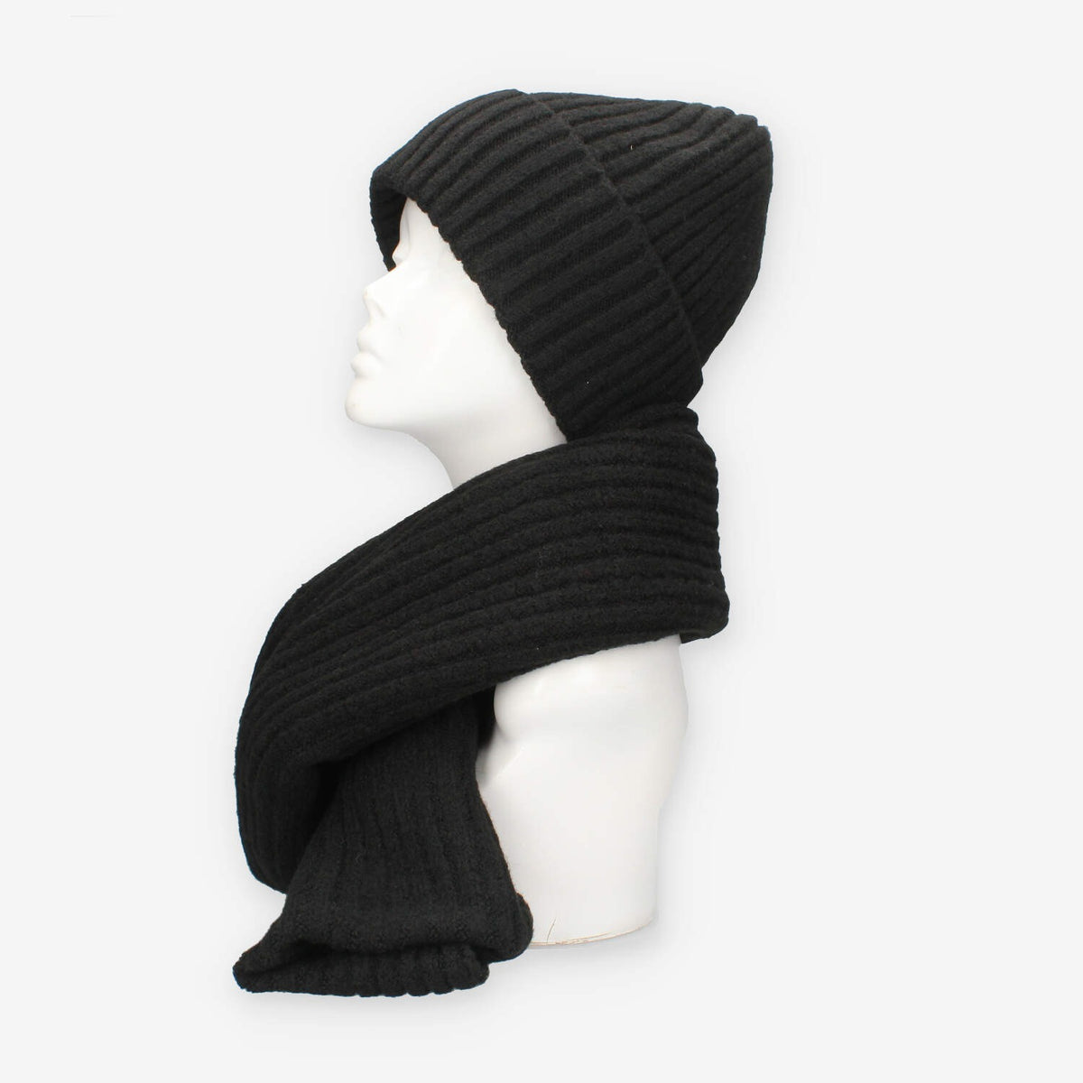 Set Invernale cappello e sciarpa Vivienne in misto lana nero