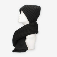 Set Invernale cappello e sciarpa Vivienne in misto lana nero