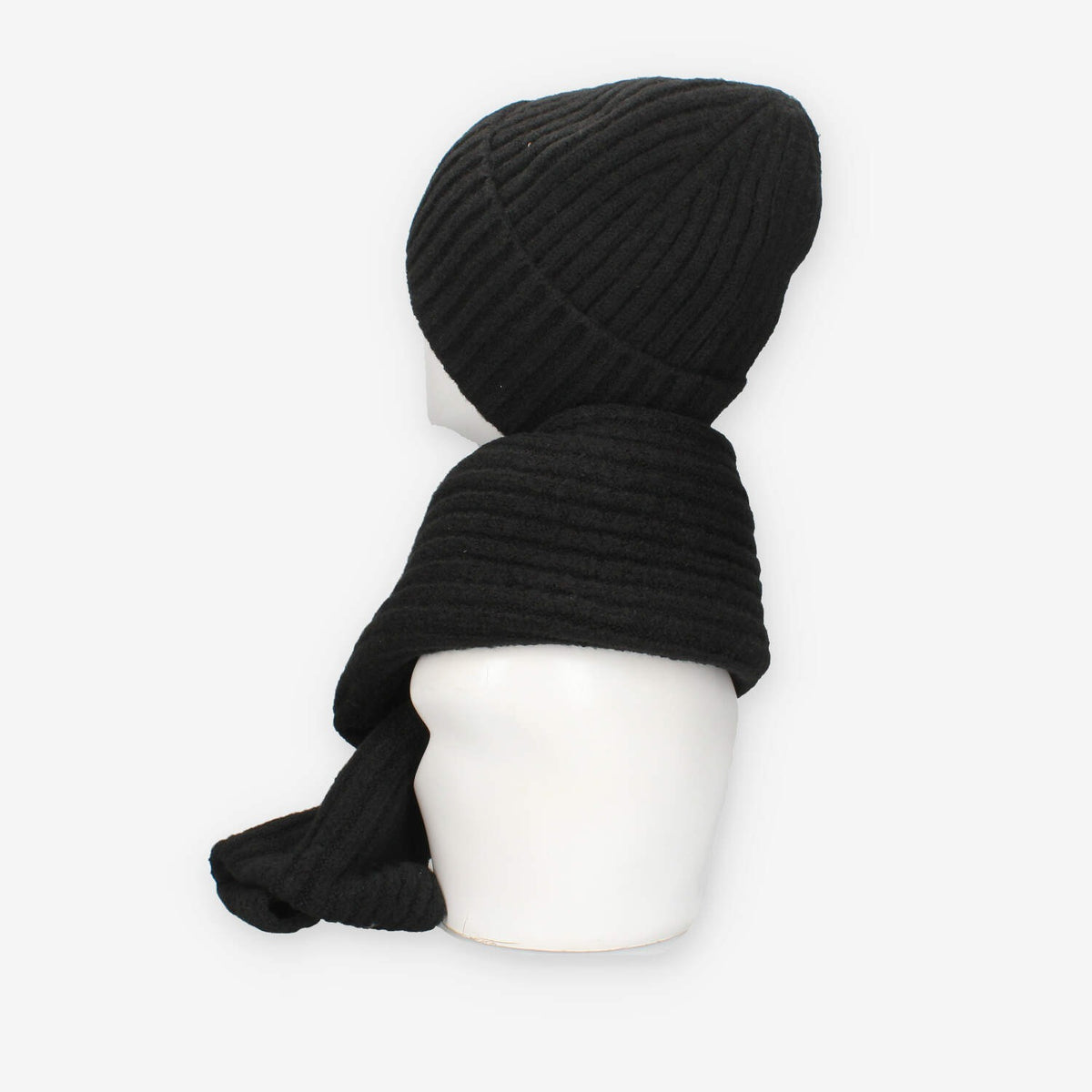 Set Invernale cappello e sciarpa Vivienne in misto lana nero