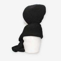 Set Invernale cappello e sciarpa Vivienne in misto lana nero