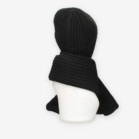 Set Invernale cappello e sciarpa Vivienne in misto lana nero